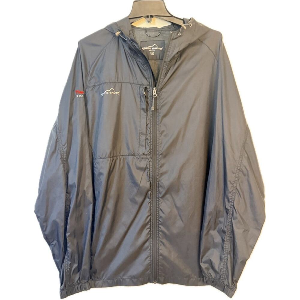 Eddie Bauer Men’s XL Hooded Windbreaker Jacket – Black